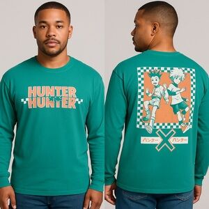 Hunter Teal Graphic Long Sleeve Shirt